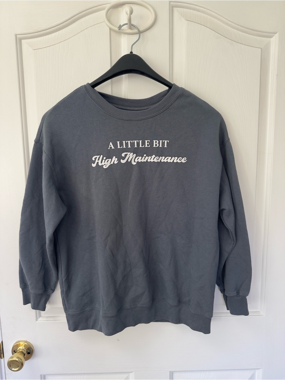Rebellious One Crewneck Sweatshirt in Charcoal with White Script